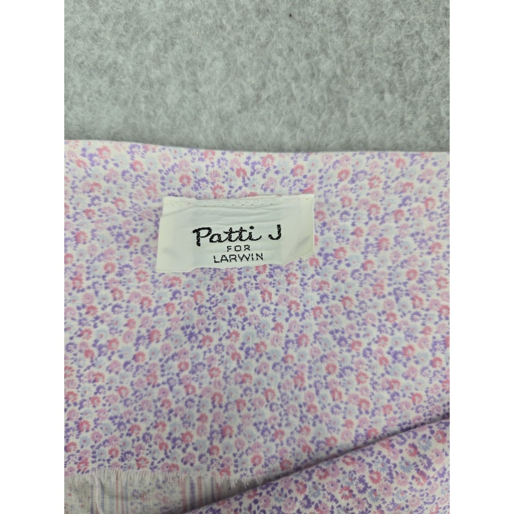 Vtg Patti J Larwin Nightgown Sleeveless House Coat Purple Floral Cottage Sleep S - Picture 6 of 8